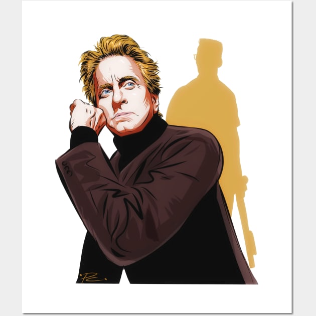 Michael Douglas - An illustration by Paul Cemmick Wall Art by PLAYDIGITAL2020